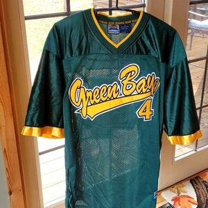 United Pacific Genuine Gear Vintage  Green‎ Bay Vneck Sleeve #4 Sz XL Jersey